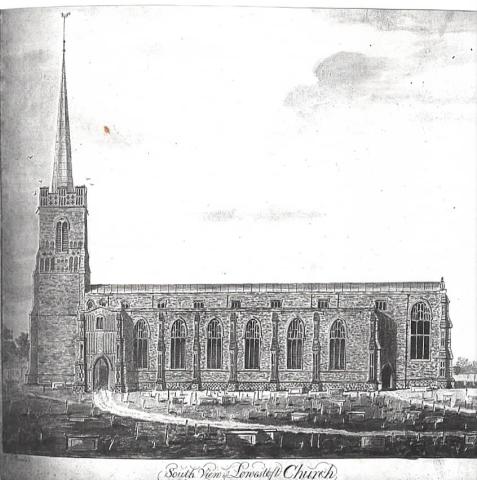  St. Margaret’s Church (1785) - ink-and-wash study by Richard Powles, present in the Isaac Gillingwater collection of local illustrations (c. 1807) - Suffolk Archives, Ipswich (Acc. No. 193/2/1).
