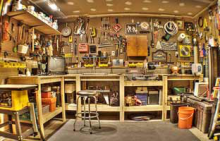 Interior of shed